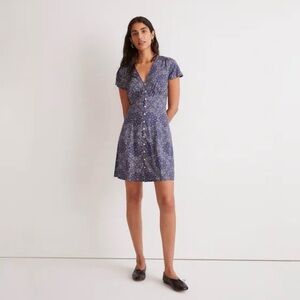 Madewell Navy and White Bandana Inspired Mini Dress